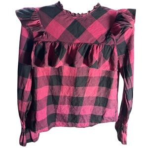 Women’s Buffalo Plaid Top Size L